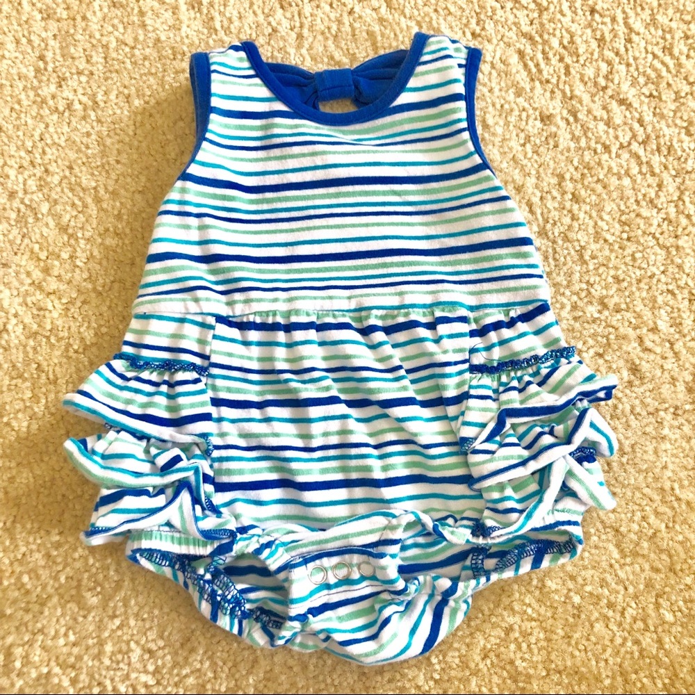 3/$25 PatPat Mosaic Striped Ruffle Romper - Picture 4 of 7